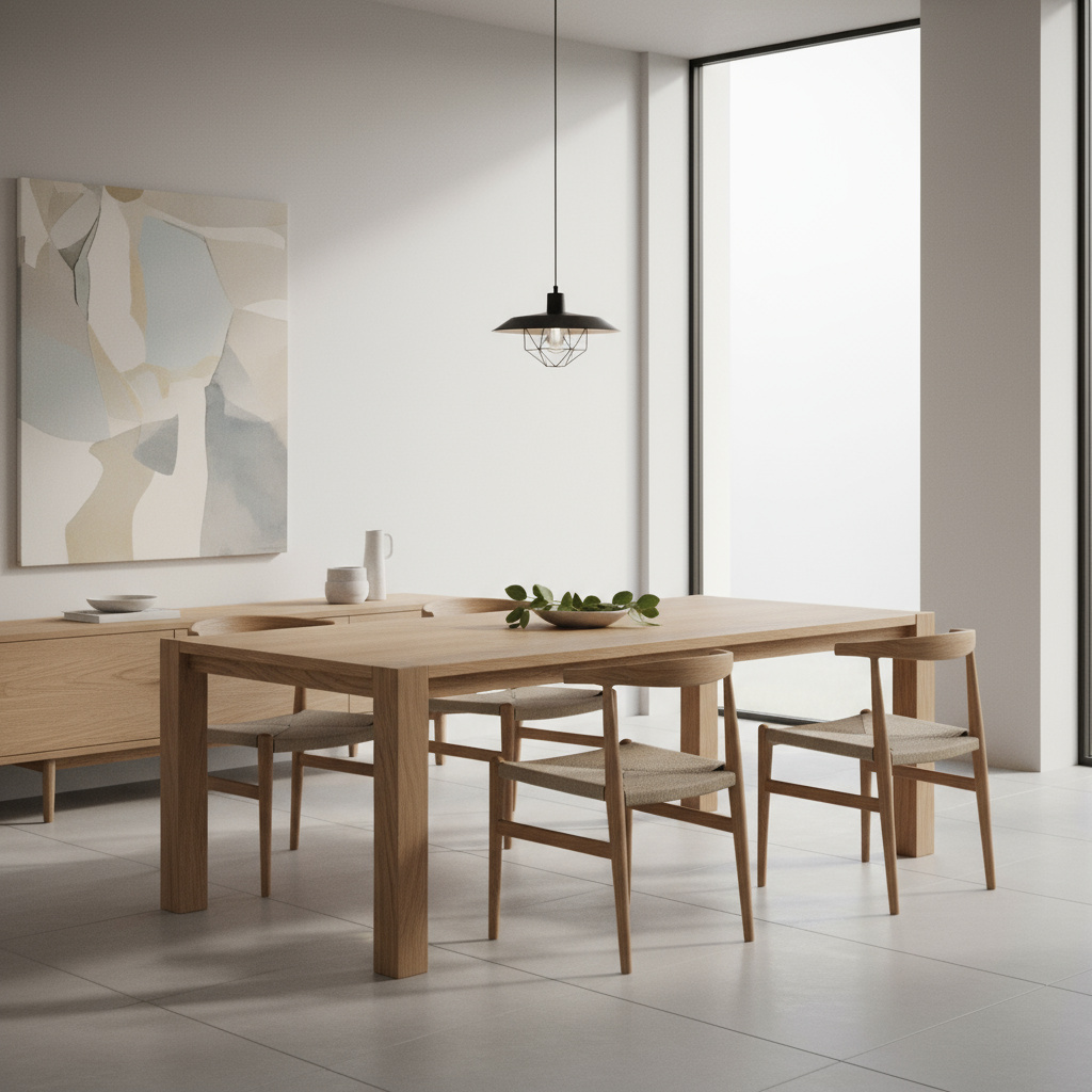 Eleganter Massivholz-Esstisch in Eiche